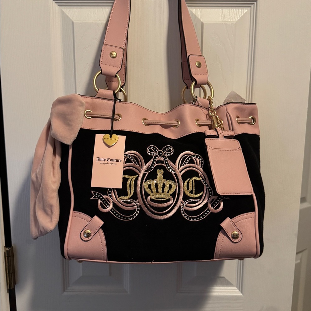 Juicy Couture Black and Pink Tote Bag